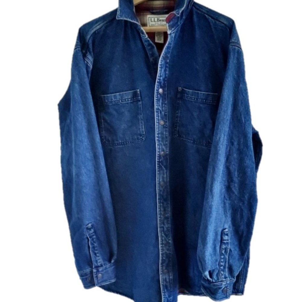 L.L. Bean Men's XL TALL Denim Flannel Lined Shirt or Jacket